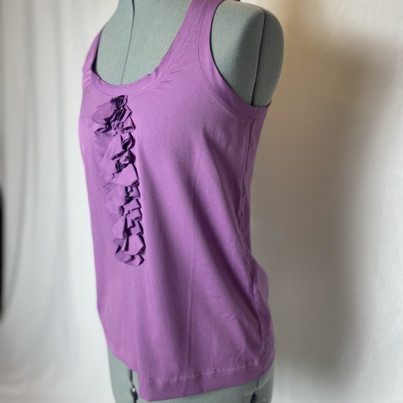 Purple Banana Republic Tank with ruffles. - Picture 3 of 11